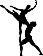 ballet dance silhouette as a drawing