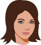 digital portrait of an actress with brown hair