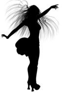 Silhouette of the posing woman clipart