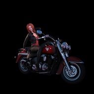 sexy digital woman on motorcycle