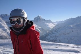 skier smiling