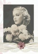 vintage portrait of a lady with flowers