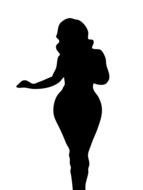 Silhouette of the attractive woman