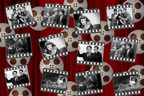 Black and white photos of the movie stars clipart