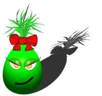 Green smiley egg clipart