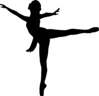 silhouette of Ballerina standing on one leg