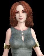 young woman on the black background, render