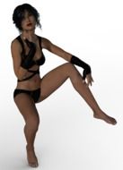 painted girl in black underwear