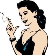 smoking woman, Retro style artwork