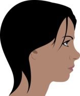 portrait of a girl with a short haircut as an illustration