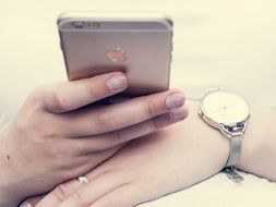 modern iPhone in female hands