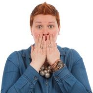 portrait of a shocked woman