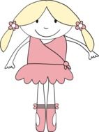 clipart of cartoon Blonde Ballerina