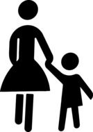 Sign of the woman with the child clipart