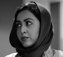 Young woman in Afghanistan, black and white image