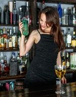 girl with a drink in hand
