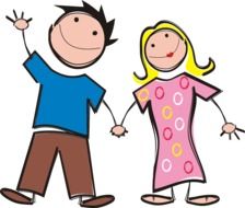 Stick figures of Boy and girl