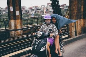Vietnam Hanoi Scooter Bridge