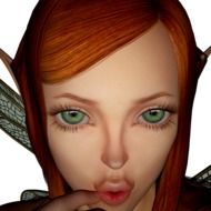 portrait of a girl elf with green eyes