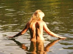 woman in the lake