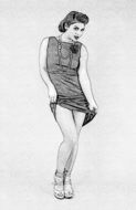 Pinup Girl black drawing