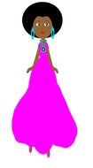 Black Girl with pink dress