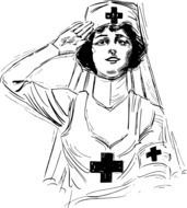 Black and white photo of the first aid clipart