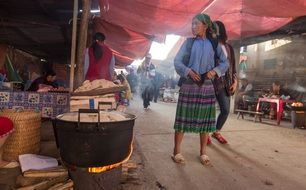 food in a market in vietnam