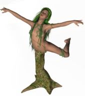 picture of fantasy girl with green hair