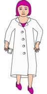 Chemist, Female person in Lab Coat, illustration