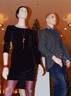 Mannequins dressed up in fashion clothes
