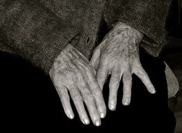 Hands of elderly woman