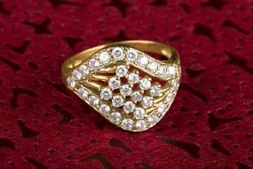 gold ring with diamonds