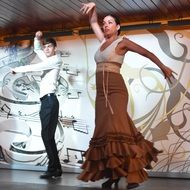 couple dancing flamenco on stage