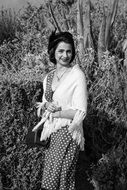 young girl in retro style