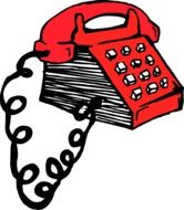 painted red retro telephone