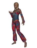 girl in colorful costume in motion