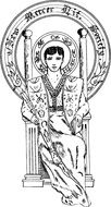 pencil drawing of a girl on the throne