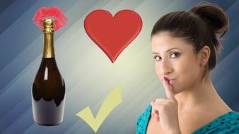 Clipart of champagne painted heart and girl