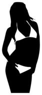 silhouette of a woman in bikini