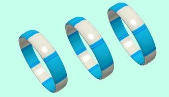 blue and white rings