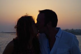 Couple is kissing