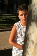 handsome child boy posing outdoor