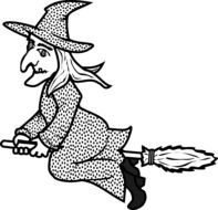 witch on a broomstick as a graphic illustration