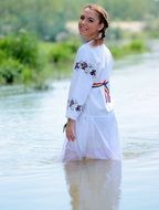picture of peasant woman in water