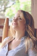 portrait of a smiling satisfied young woman