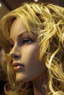 blonde Dummy Doll head on Display