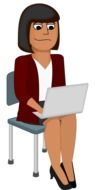 nice woman with Laptop drawing