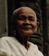 female buddhist in bayon temple