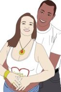 drawing of a couple in love